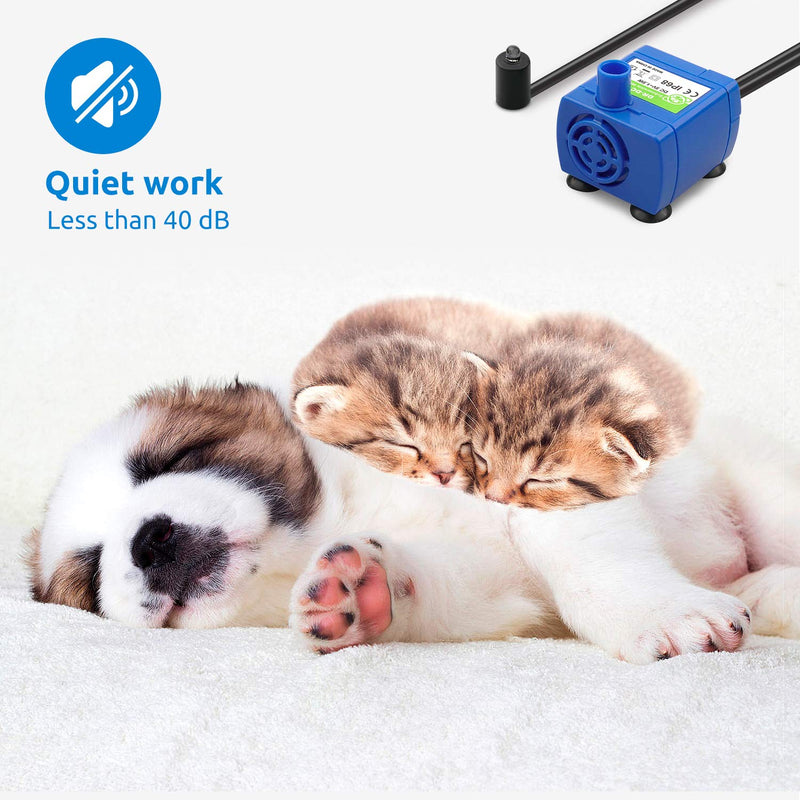 [Australia] - Kutoraworks Intelligent Replacement Pump for Wonder Creature 85 oz Cat Water Dispenser and Beacon Pet 81 oz Cat Water Fountain with Cleaning Brush and USB Cable 
