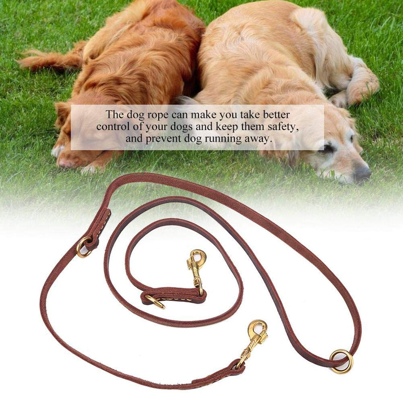 HEEPDD Dog Leash, Double-end Leather Anti-lost Dogs Harness Rope Comfortable Soft Durable Dog Traction Belt with Double Copper Hooks Two Dogs Walking Supplies - PawsPlanet Australia