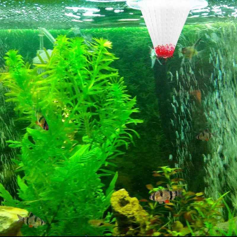 Senzeal 6PCS Aquarium Live Red Worm Cone Feeder Plastic Frozen Brine Shrimp Fish Food Feeding Cup for Fish Tank with Suckers - PawsPlanet Australia