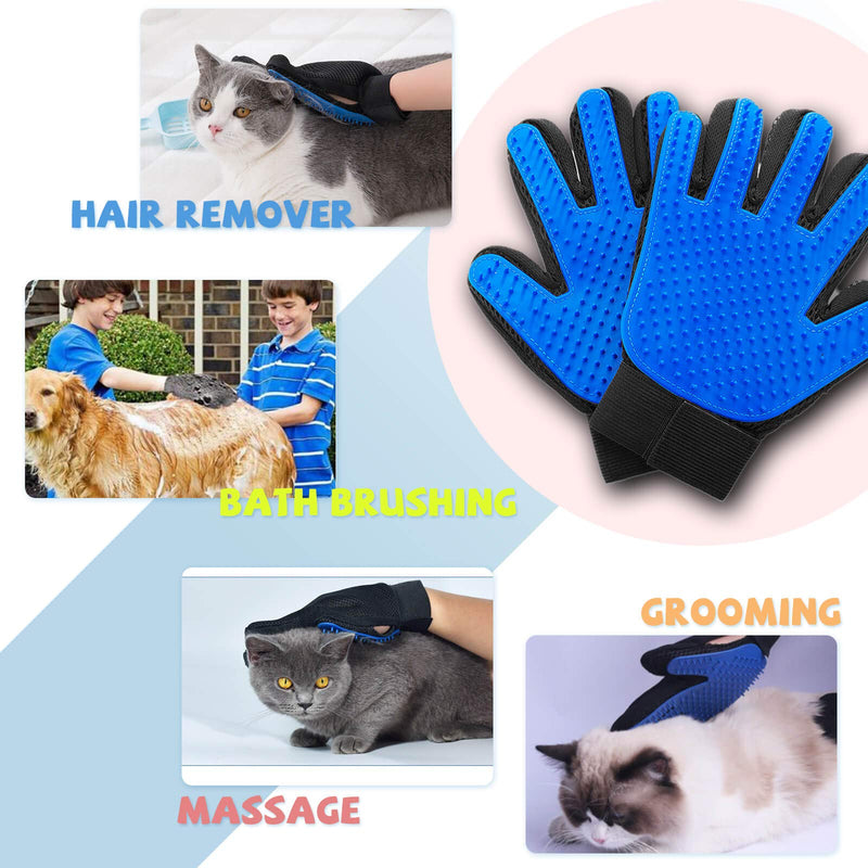 SUPERBEAR Pet Grooming Gloves for Dog Cat Gentle Deshedding Brush Glove Efficient Pet Hair Remover Glove for Dogs Cats with Long or Short Fur Massage Mitt with 259 Silicone Tips 1Pair - PawsPlanet Australia