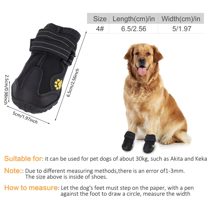 DragonflyDreams 4PCS Protective Dog Boots,Waterproof and Non-Slip Dog Boots with Adjustable Buckle and Reflective TapeDog Shoes for Medium-Sized Dogs and Large Dogs - PawsPlanet Australia