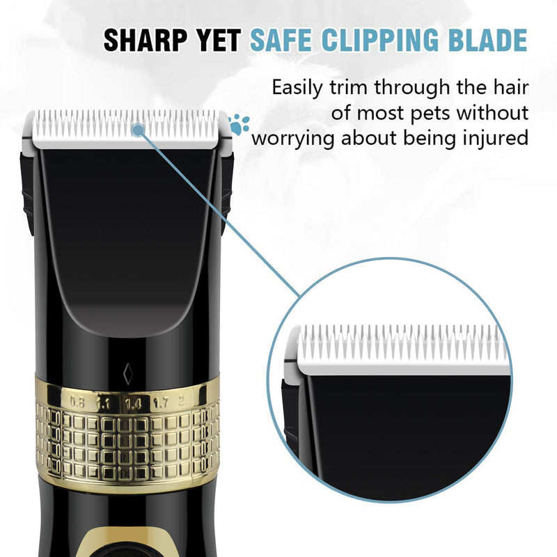 Jennary Dog clippers,USB Rechargeable Cordless Low Noise&Washable Dogs Cats Horse Clippers Electric Pets Hair Trimmers with 4 Comb Guides - PawsPlanet Australia