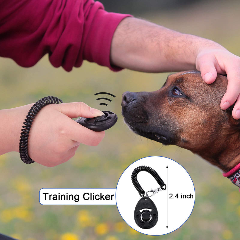 Eccliy 3 Pieces Pet Training Set Include Pet Treat Training Pouch Bag, Pet Training Clicker, Pet Whistle Tool with Wrist Strap for Dog Cat Pet Grey - PawsPlanet Australia