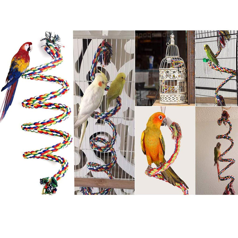 [Australia] - Yuecoofei Parrot Rope Perch Cotton Rope Bird Perch with Bell Climbing Stand Bar Bird Bungee Toy Parrot Chew Toys?Bird Perch, Rope Bungee Bird Toy 