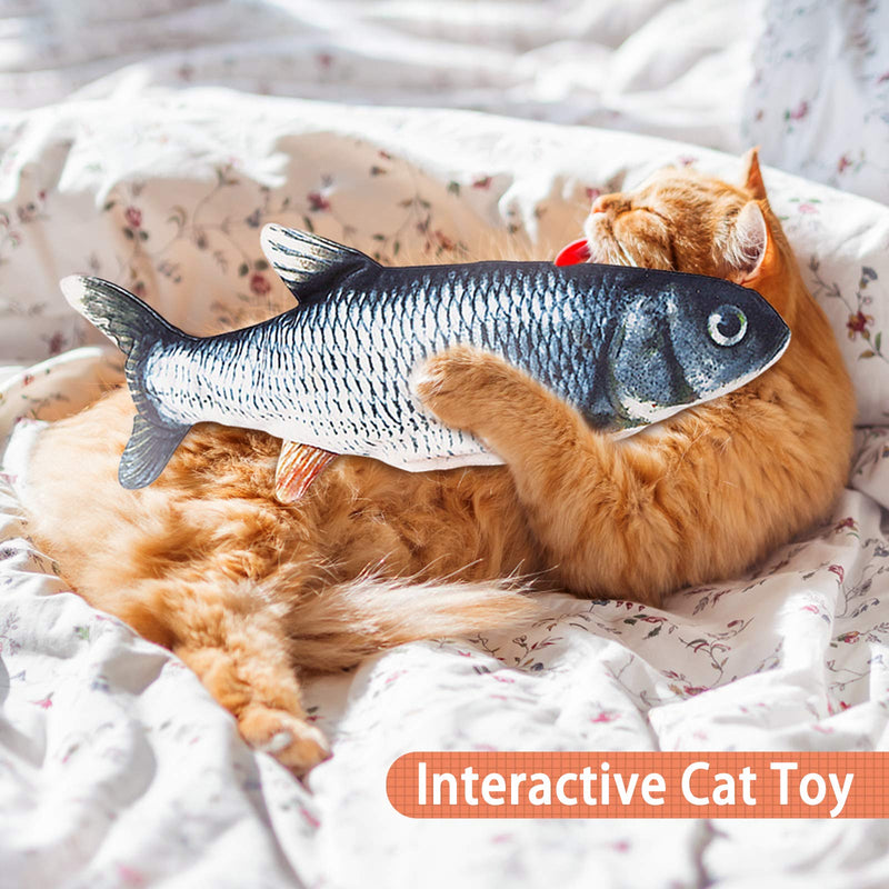 Gatibilin Electric Fish Cat Toy, 4D Realistic Flopping Fish, Moving Fish Cat Toy USB Rechargeable, Catnip Cat Toy 2 Pack - PawsPlanet Australia