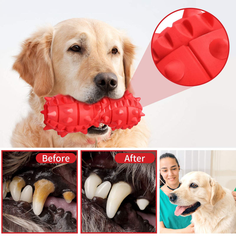 G.C Indestructible Dog Toys for Large Dogs Durable Tough Dog Chew Toys Treat Dispenser Dumbbell Dog Teething Toys for Aggressive Chewers - PawsPlanet Australia