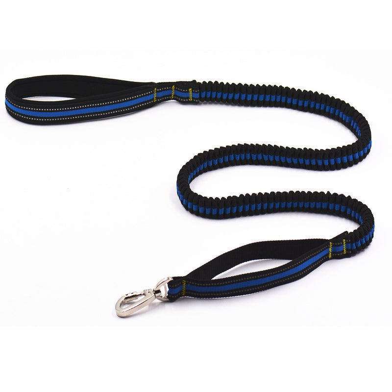 Anti-Shock Reflective Training Bungee Leash Elastic Dog Pet Lead Leash with Soft Padded Loop Handle Blue - PawsPlanet Australia