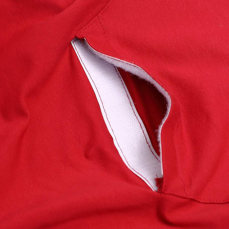 Pethiy Zip Up Red Dog Hoodie with Hook & Loop Pockets and Adjustable Drawstring Hood - Available in Extra Small to Extra Large - Comfortable & Versatile Dog Hoodies -Red -XS XS - PawsPlanet Australia