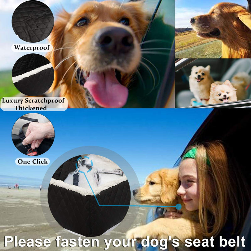 [Australia] - TOPBRY Car Front Seat Covers for Dogs, Deluxe 2 in 1 Scratchproof Thickened Foldable Car Protector Kennel with Safety Belt, 900D Waterproof, for Cars Trucks SUVs 