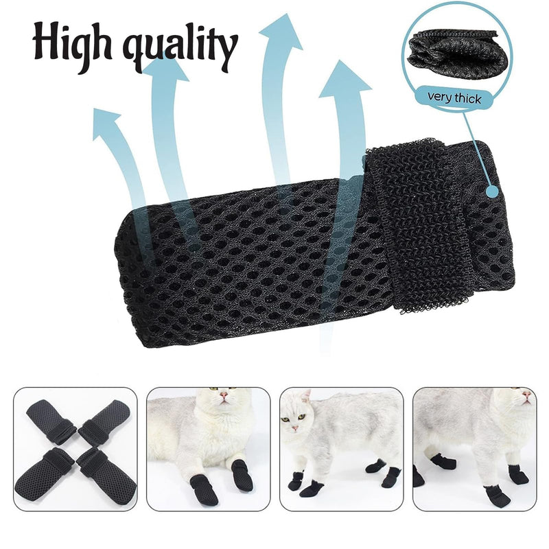 Zouwel Claw Covers for Cats: Scratch Protection for Cats Breathable Mesh Cat Paw Covers Cat Claw Covers Caps for Cat Syringe Grooming Bathing (M) M - PawsPlanet Australia