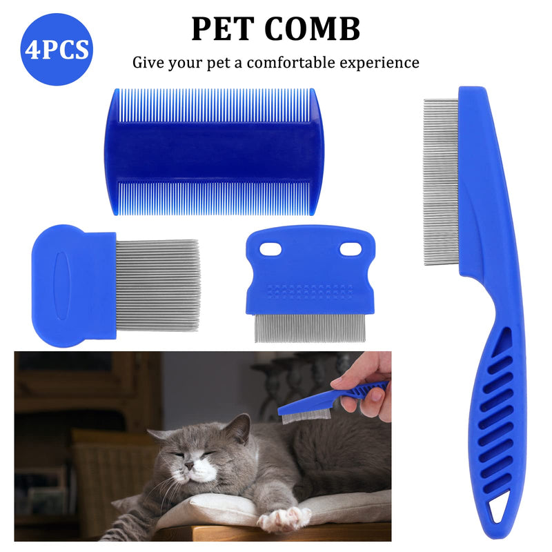 Cobee Dog Flea Lice Comb, Dog Cat Grooming Comb Pet Tear Stain Remover Combs Fine Tooth Care Removal Tool (4 Pieces) 4 Pieces - PawsPlanet Australia