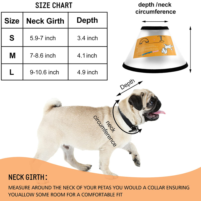 Weewooday 3 Pieces Dog Cone Collar, Adjustable Pet Cone Protective Collar Anti-Bite Lick Wound Cone Healing, Soft Plastic E-Collar Neck Cone for Small, Medium Dog and Cat - PawsPlanet Australia