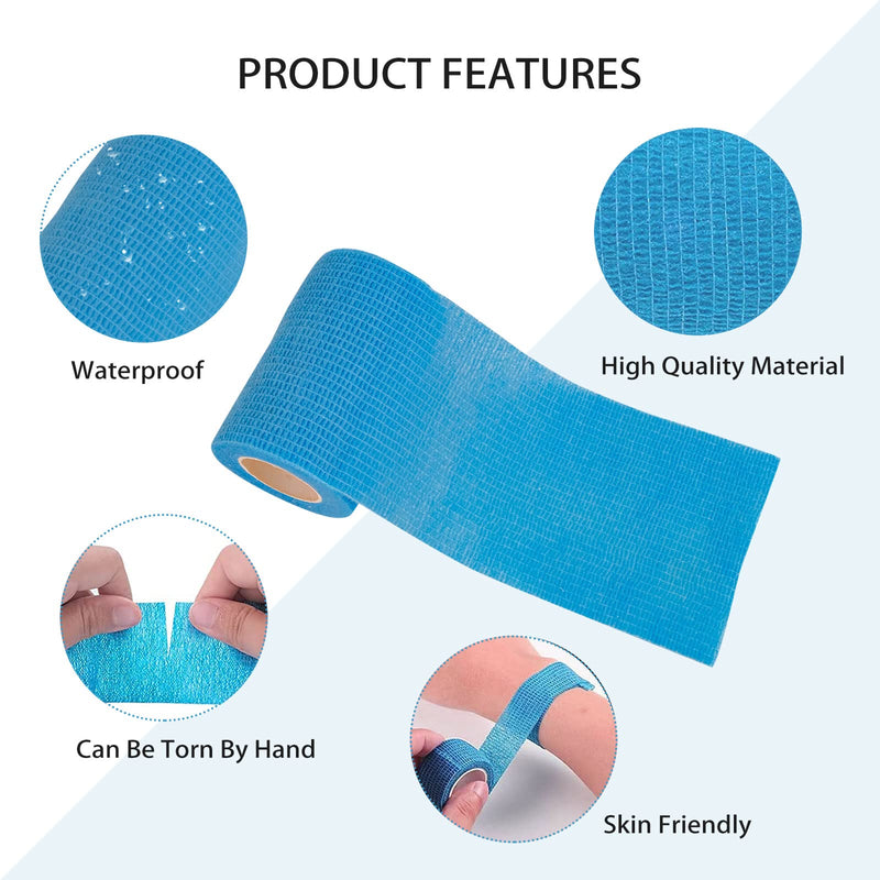 WUGU 12 rolls of self-adhesive bandage, 7.5 cm x 4.5 m adhesive bandage, elastic self-adhesive bandage, cohesive bandage, suitable for stretch athletes, wrist, feet, finger plasters, 12 pieces - PawsPlanet Australia