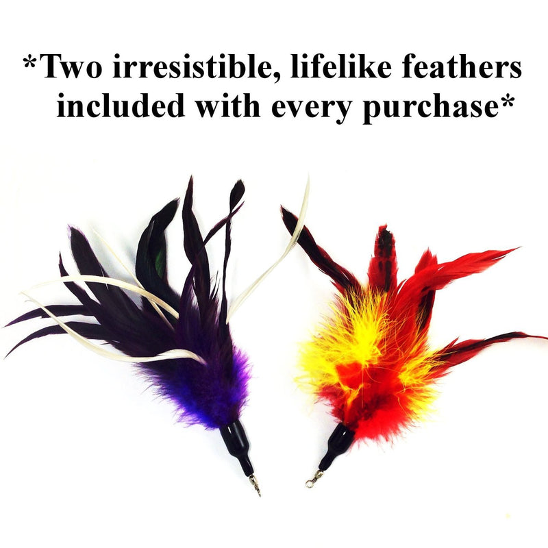 Pet Fit For Life Multi Feather Teaser and Exerciser for Cat and Kitten - Cat Toy Interactive Cat Wand - PawsPlanet Australia