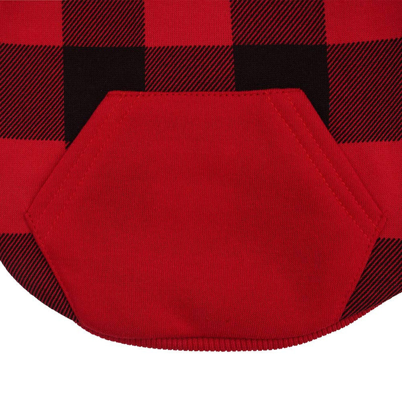 [Australia] - KOOLTAIL Plaid Dog Hoodie Pet Clothes Sweaters with Hat X-Small Red 