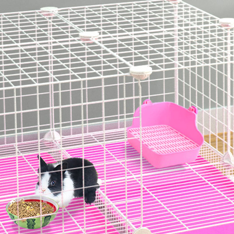 kathson Rabbit Litter Box, Bunny Corner Litter Pan, Pet Toilet Potty Trainer Bedding Box Pet Bowls Detachable Hanging Pet Cage Bowl for Rabbit Bunny Guinea Pig Ferrets Chinchilla - PawsPlanet Australia