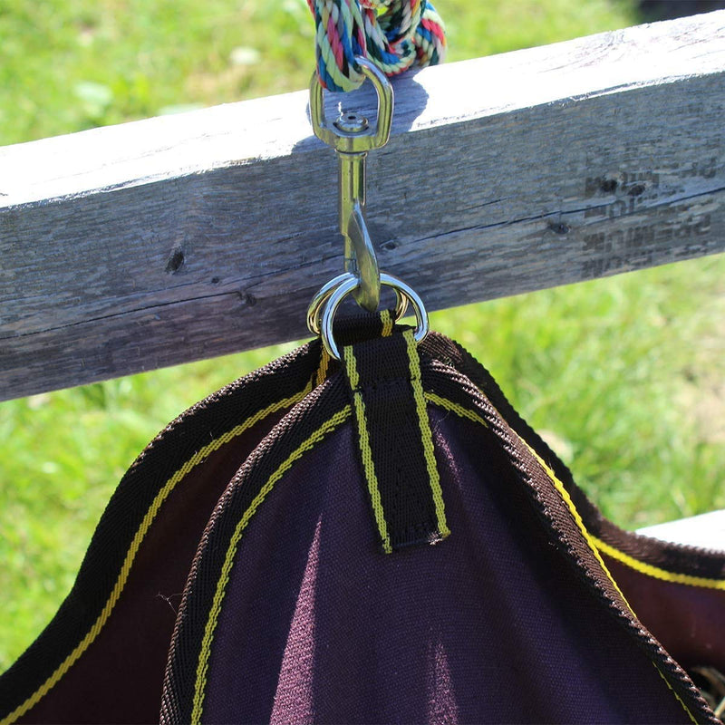 Derby Originals Large D-Ring Canvas Horse Hay Bag with Extra Wide Gusset and Six Month Warranty Black - PawsPlanet Australia