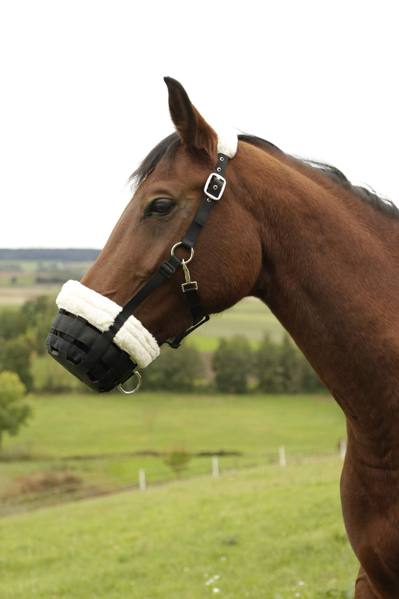 Kerbl 3222143 Teddy Fleece Muzzle Nylon Black Pony - PawsPlanet Australia