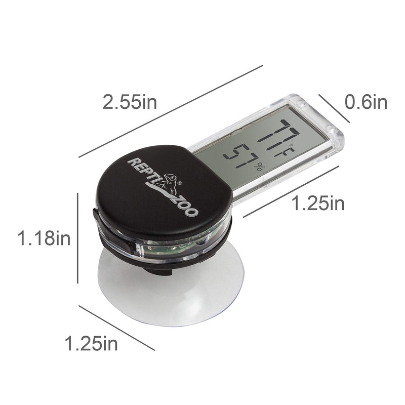 REPTI ZOO 2 Pack Reptile Terrarium Thermometer Hygrometer Digital Display Pet Rearing Box Reptiles Tank Thermometer Hygrometer with Suction Cup - PawsPlanet Australia