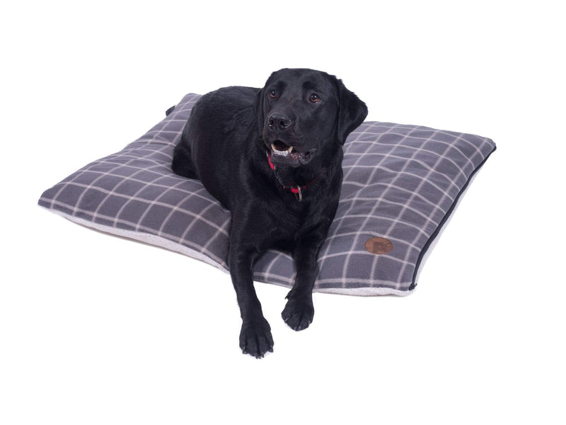Petface Window Pane Check Pillow Mattress for Dog, Medium, Grey - PawsPlanet Australia