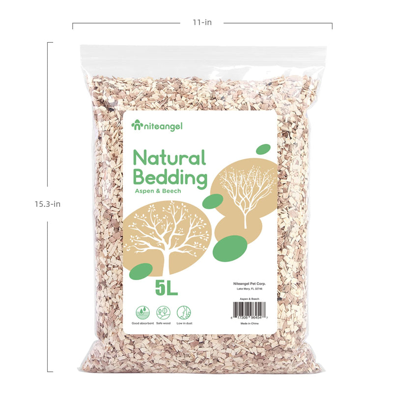 Niteangel Natural & Soft Hamster Bedding for Syrian Dwarf Hamsters Gerbils Mice Degus or Other Small-Sized Pet Black and White Chips (Aspen & Beech) 5 L - PawsPlanet Australia