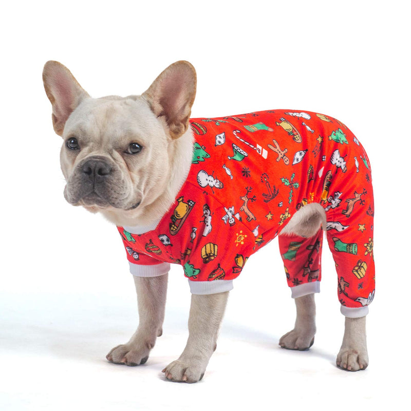 CuteBone Christmas Dog Pajamas for Small Dogs Shirts, 2 Pack, 2SY10XS X-Small 1#Christmas(Pack of 2) - PawsPlanet Australia