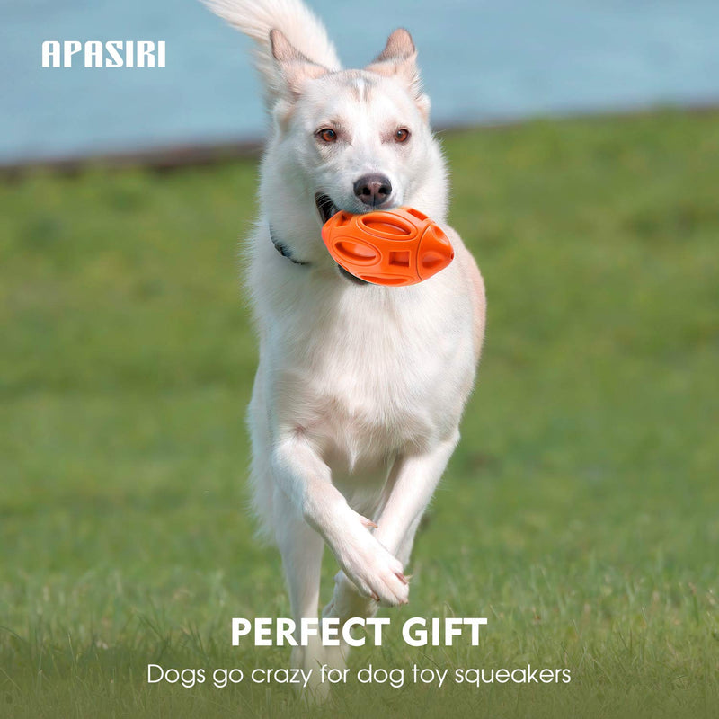 Apasiri Dog Toy Dog Chew Toy Durable Tough Ball Squeaky Dog Toys Almost Indestructible for Large Dogs Training Rubber Teething Toys Dog Great Gift for Dogs (Orange) Small & Medium Orange Beef Flavor - PawsPlanet Australia