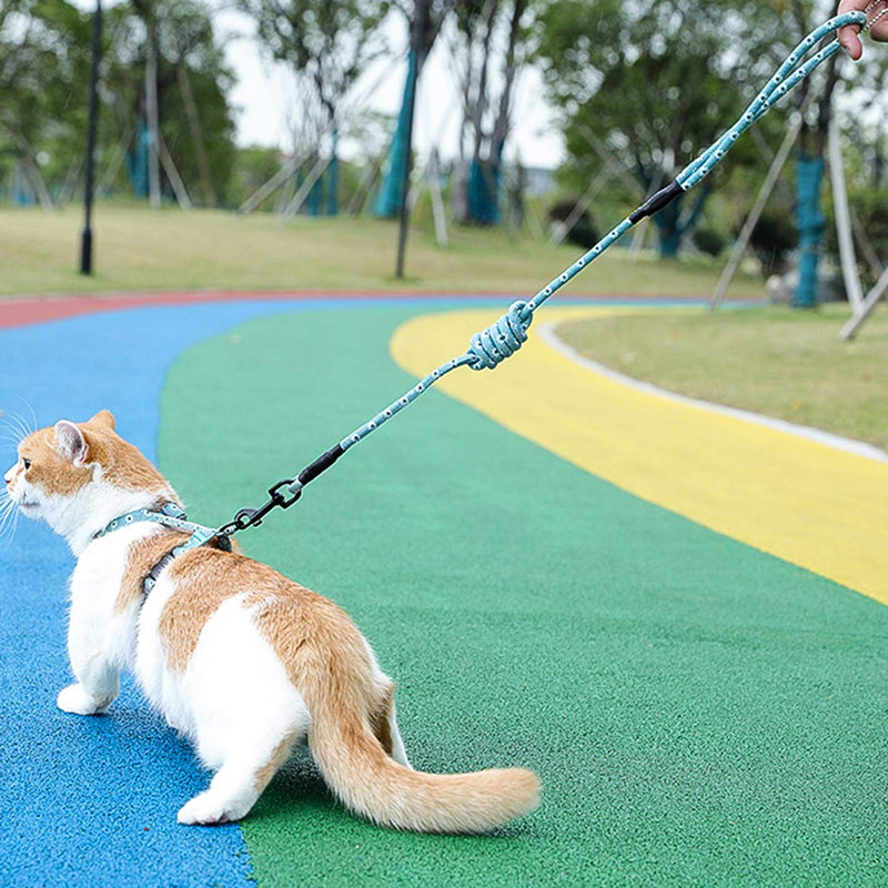 HAPPY HACHI Cat Harness with Lead, Escape Proof Harness and Leash Set for Cat Kitten Small Pet, Adjustable Soft Vest Harness Rope for Outdoor Walking with Quick Buckle (Green,M) M Green - PawsPlanet Australia