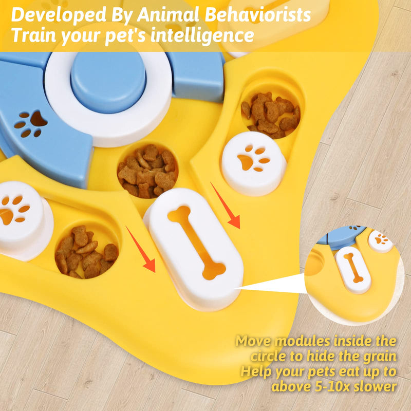 Dog Toy Intelligence, Dog Toy Cat Toy Intelligence, Interactive Dog Toy for Dogs, Prevent Vomiting Intelligence Toy for Dogs Level 2 (Yellow) - PawsPlanet Australia