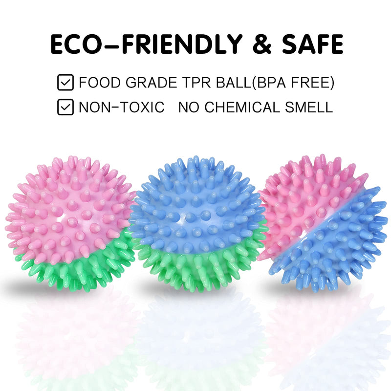 Dog Squeaky Balls Dog Toys:Soft Durable Bounce Balls for Puppy Small Medium Dogs,Great for Outdoor and Indoor Play,2.4Inch,Pack of 3 Spiky design 3 Pack - PawsPlanet Australia