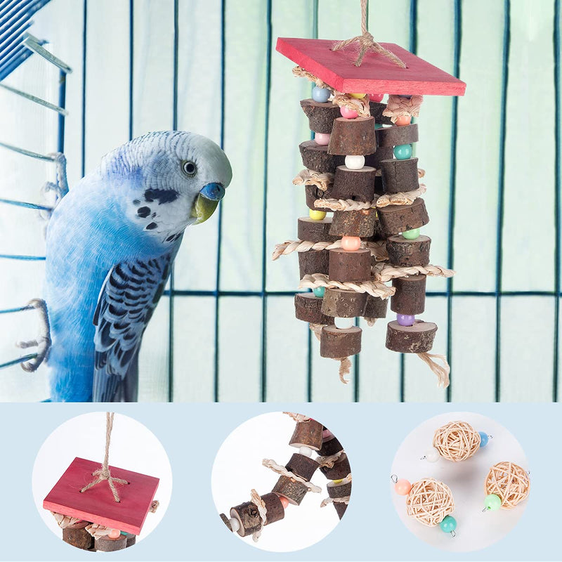 PILOT ANGEL Bird Perch Stand Bird Chewing Toys Bird Toys 5 Pcs for Parakeets Cockatiels, Macaws, Lovebirds, Finches - PawsPlanet Australia