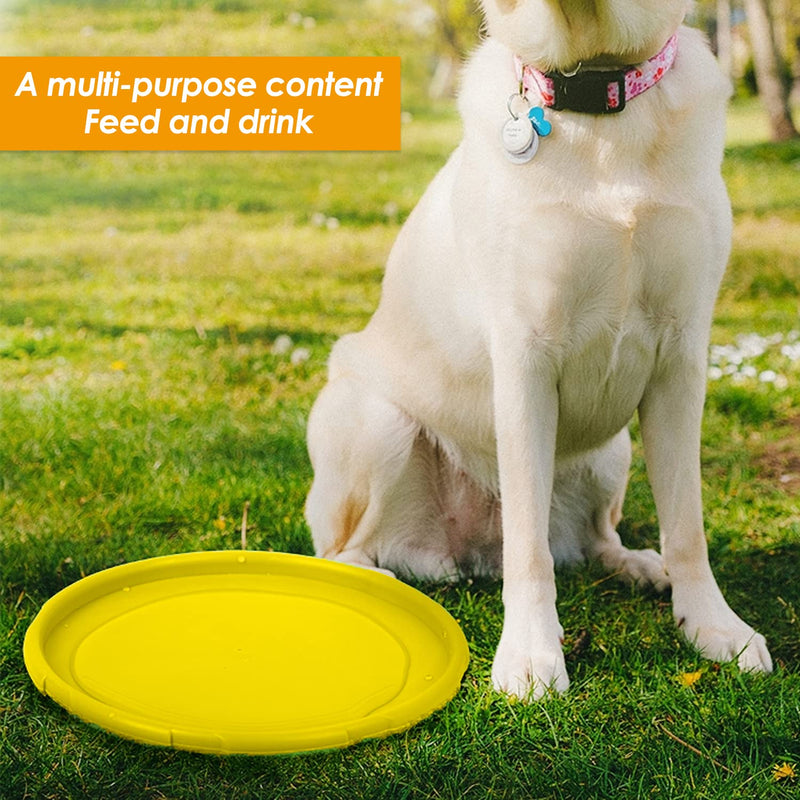XPOOP 2 Pack Dog Flying Disc, Frisbee, Dog Frisbee, Frisbee Dog Toy, Rubber Dog Frisby, Frisbee, Dog Frisbee Indestructible, for Pet Training Toys/Outdoor Exercise Toys for Dogs(Blue and Yellow) - PawsPlanet Australia