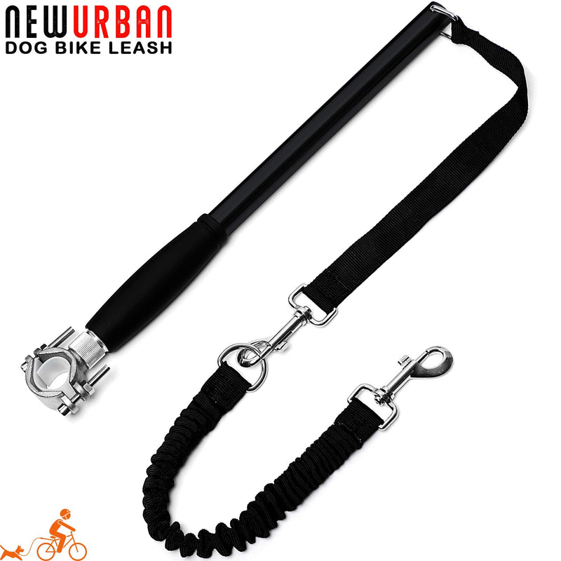 NEWURBAN Dog Bike Leash, Easy Installation Removal Hand Free Dog Bicycle Exerciser Leash for Exercising Training Jogging Cycling and Outdoor Safe with Pets Black and Black Handle - PawsPlanet Australia