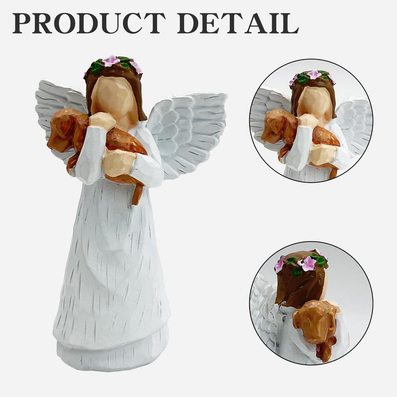 kathson Pet Sympathy Gift, Unique Remembrance Present,Angel Dog Friendship Memorials for Dog Lovers, Beautiful Willow Tree Figurine Wreath Angel Dog - PawsPlanet Australia