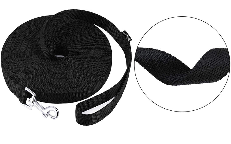 AmaGood Dog/Puppy Obedience Recall Training Long Dog Leash- 20 feet 30 feet 50 feet 15 feet Long Leash for Dogs Training,Recall,Play,Safety,Camping 15 Foot (Pack of 1) Black - PawsPlanet Australia