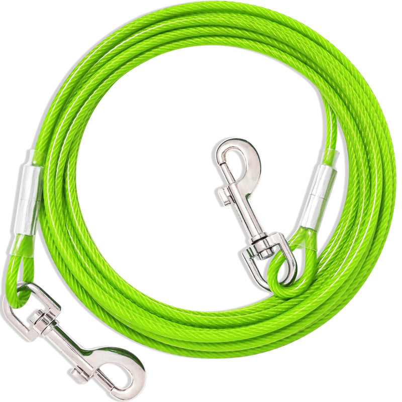 Tie Out Leashes for Dogs, 3/6/9/15m, Tie Out Cables for Dogs Yard Leash, Yard Leash for Medium to Large Dogs (Green, 3m) 3m Green - PawsPlanet Australia