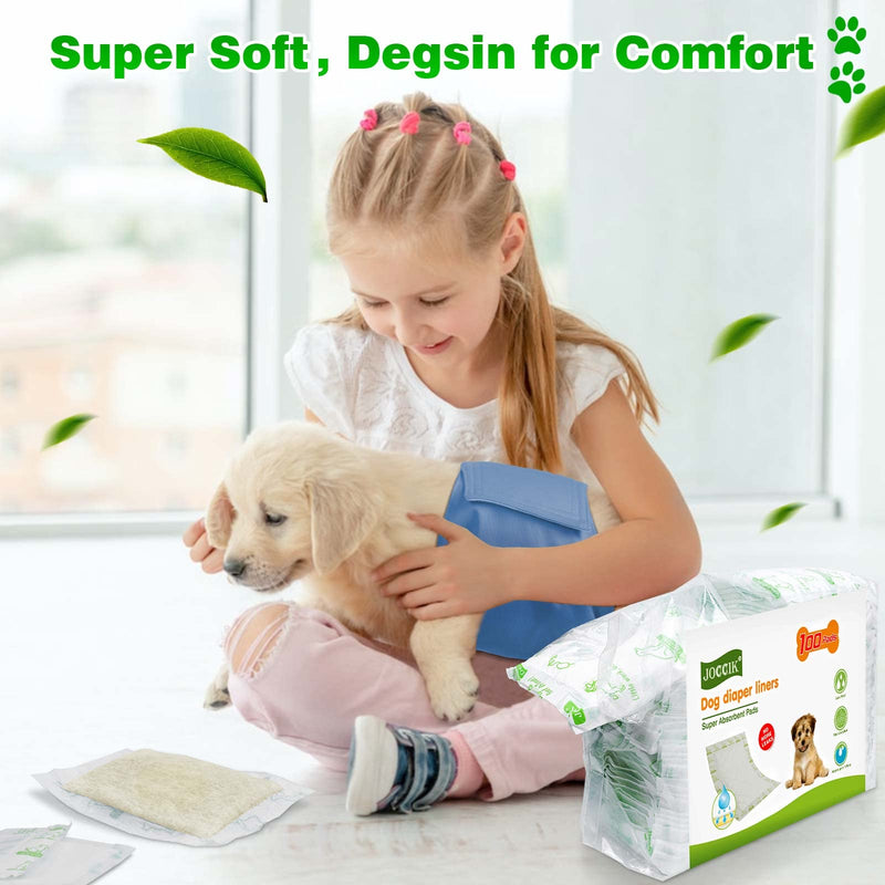 Dog Diaper Liners 150ct Super Soft and Absorbent Dog Diaper Booster Pads for Male Dog Belly Bands or Female Dog Diapers (Long, 150pcs) Long 150.0 - PawsPlanet Australia