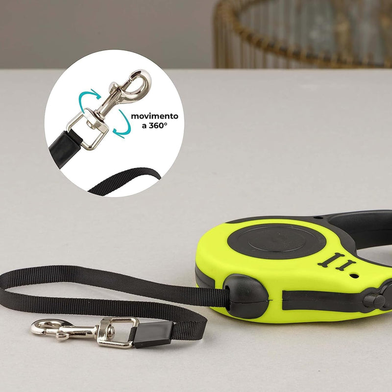 Retractable dog leash, extendable dog leash, dog leash, 5 m, long dog leash, retractable leash for dogs, non-slip, 5 m long retractable dog leash, pet lead, 5 m for small, medium-sized dogs, yellow - PawsPlanet Australia