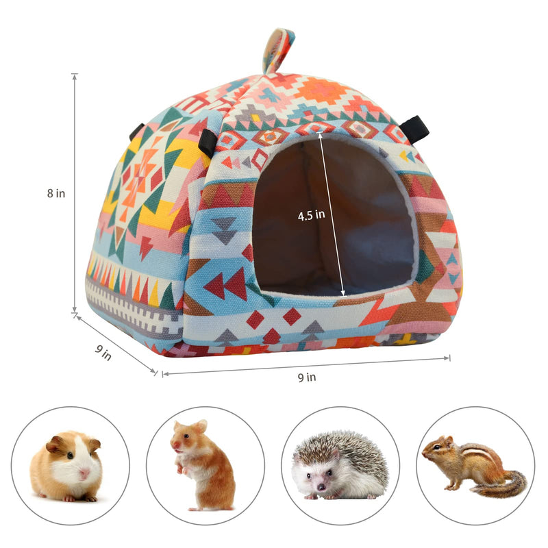 TAMOIE Little Guinea Pig Hamster Hedgehog Rabbit Hideout Accessories, Cages Hammock Bed, with 2 Washable Mats, Small Animal House - PawsPlanet Australia