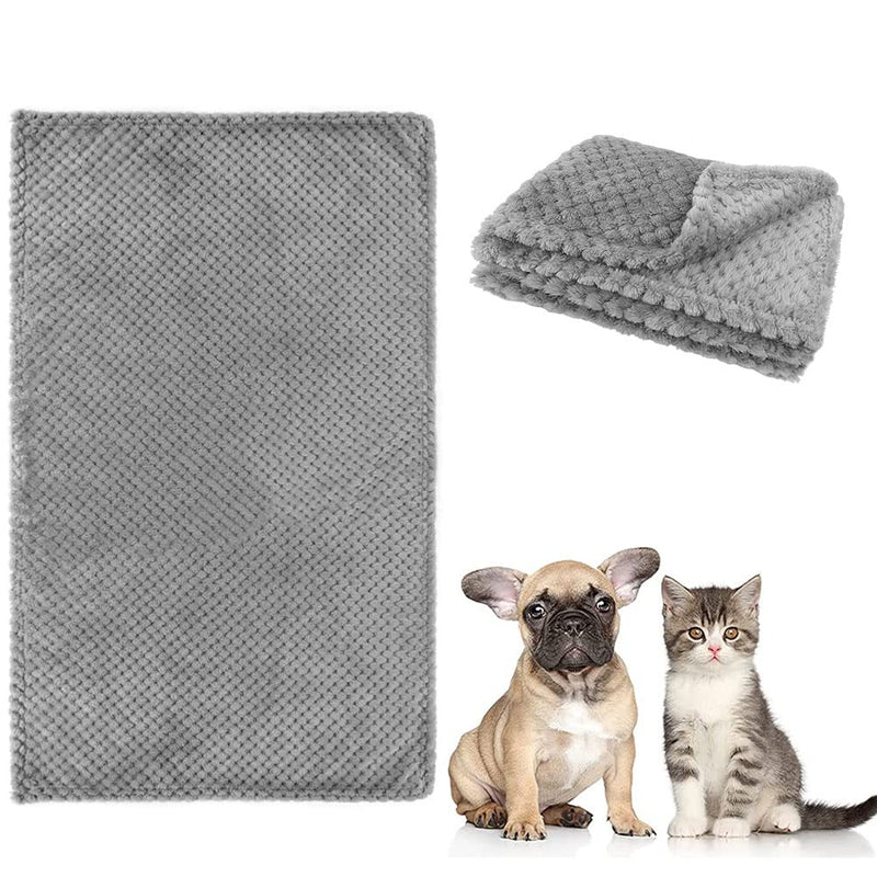 Small Blanket Fuzzy Flannel Washable Soft Warm Pet Bed Cover Blanket for Small Dog Cats Puppy(45x65cm,Gray) Gray - PawsPlanet Australia