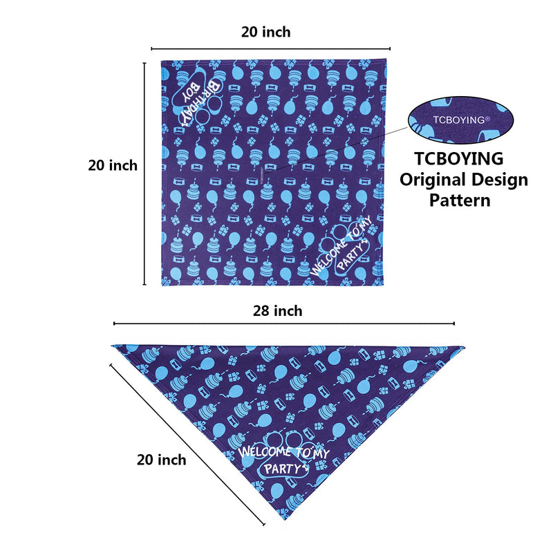 TCBOYING 2 Pack Dog Birthday Bandana, Dog Birthday Boy Bandana Plaid Square Triangle Scarf for Medium Large Dog Birthday Party Supplies Decorations - PawsPlanet Australia