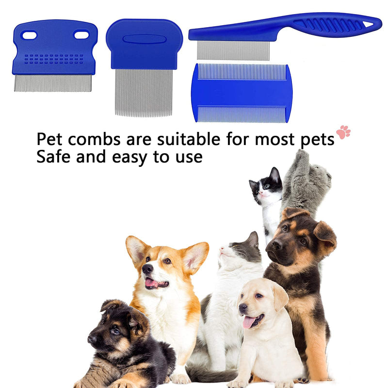 Flea comb for cats and dogs, pack of 4 lice comb, dust comb for dogs, cats, effective against fleas and lice, professional flea comb for dogs and cats - PawsPlanet Australia