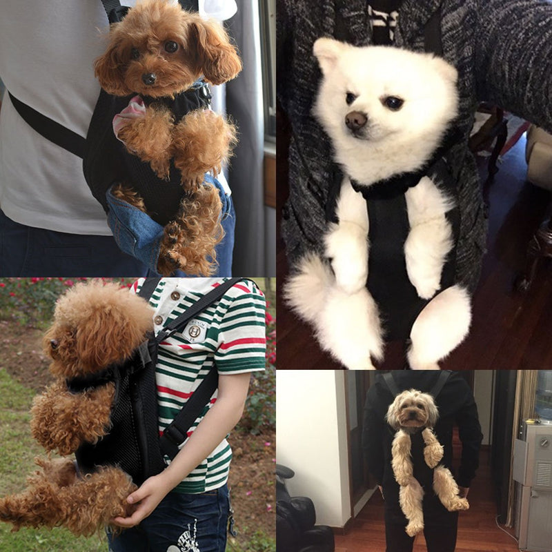 [Australia] - NICREW Legs Out Front Dog Carrier, Hands-Free Adjustable Pet Backpack Carrier, Wide Straps Shoulder Pads Black Medium 
