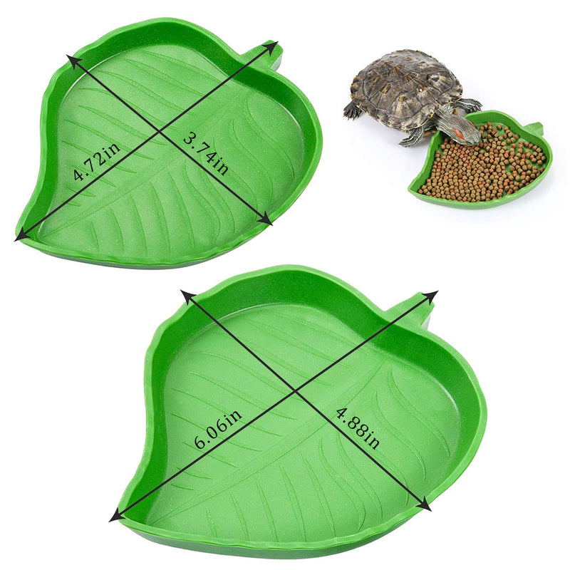 nuoshen 2 Pack Reptile Food Water Bowls,Tortoise food Water Bowl Dish Plate for Crawl Pet Tortoises or Small Reptiles - PawsPlanet Australia