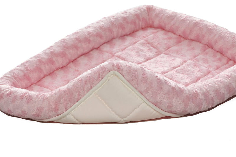 MidWest Bolster Pet Bed | Dog Beds Ideal for Metal Dog Crates | Machine Wash & Dry Blush Pink 18-Inch - PawsPlanet Australia