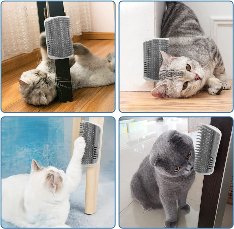 Vebetter cat brush, cat self groomer, massage corner cat brush, cat brush wall, gentle cat brush with catnip for doors, tables, walls, long hair, short hair cat grooming, cat toy. - PawsPlanet Australia