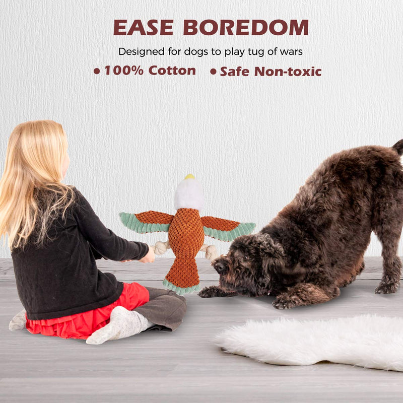 [Australia] - Beewarm Squeaky Dog Chew Toys for Large Medium Small Dogs- Lifetime Replacement Guarantee - Stuffed Animals Rope Chew Toy for Puppy Birds Combo 