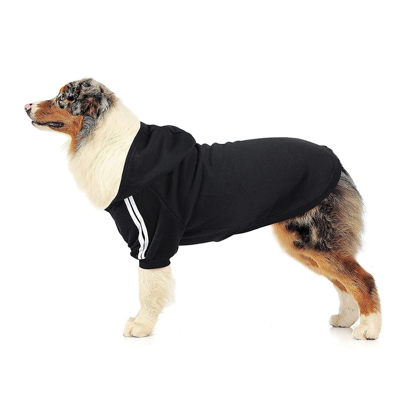 NAMSAN Dog Clothes Dog Hoodie for Large Dog Pet Winter Clothes Soft Comfortable Dog Sweater with Button Closure Suitable for Medium to Large Dogs Black-3XL 3XL - PawsPlanet Australia