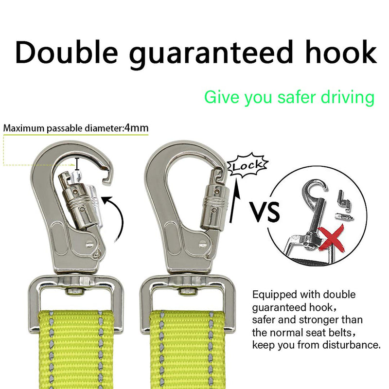 [Australia] - TEAYPET Dog car Seat Belt | Pet Safety Belt for Travel and Daily Use,Equipped with Adjustable,Durable Nylon Harness and Restraint Lockable Swivel Carabiner.Double Safety Guarantee Design 