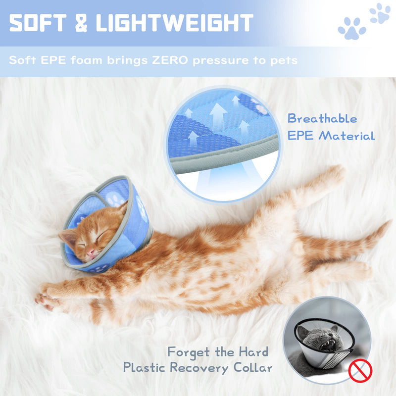 Supet Cat Cone Collar Soft Cat Recovery Collar for Small Large Cats Adjustable Elizabethan Collar for Cats Kittens Green S (neck: 5.5-9") - PawsPlanet Australia